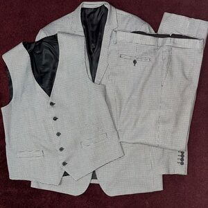 Men's Houndstooth Three Piece Suit Set